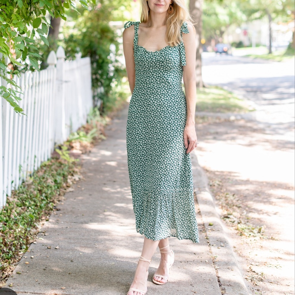 Reformation Green Floral Midi Dress - Picture 12 of 12
